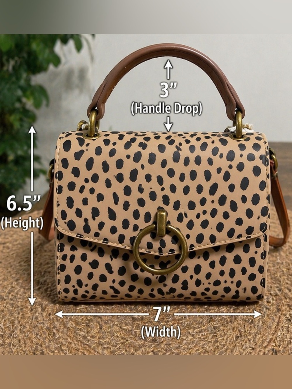 Universal Thread Beige and Black Leopard-Print Mini Satchel - Picture 11 of 11
